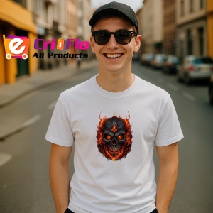 Tricou Craniu inflacarat in stil horror digital Copii | Dama | Barbat - Img 5