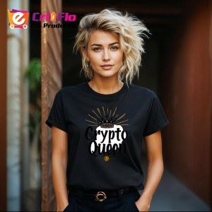 Tricou Crypto queen crown style, regina crypto stil coroana, Copii | Dama | Barbat , tricou negru - Img 8
