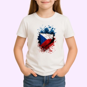 Tricou Czechia Steag Splash Art, Copii | Dama | Barbat - Img 3