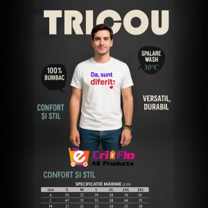 Tricou Da, Sunt diferit - Copii | Dama | Barbat - Img 7