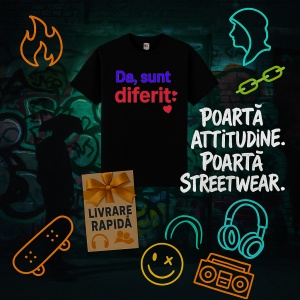 Tricou Da, Sunt diferit Negru, Copii | Dama | Barbat - Img 6