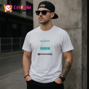 Tricou Daca Tata Nu Poate Sa Repare Ceva Atunci Nimeni Nu Poate, din bumbac 100%, tricou alb, Dama | Barbat - Img 3