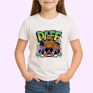 Tricou Daff hanorac portocaliu cu minge in mana Copii | Dama | Barbat Barbat - Img 3