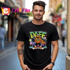 Tricou Daff hanorac portocaliu cu minge in mana Copii | Dama | Barbat, negru - Img 6