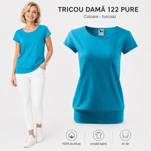 Tricou Damă 100% Bumbac cu Bandă Jos – Croială Lejeră, 22 Culori, XS-3XL - Img 20