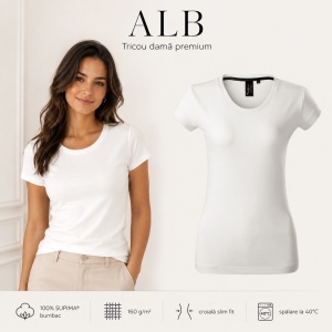 Tricou damă 100% bumbac SUPIMA® 154 Exclusive, slim fit, 160 g/m², XS–2XL, 8 culori - Img 12