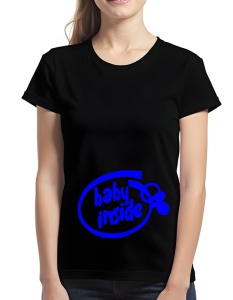 Tricou dama - BABY INSIDE BLUE - Img 2