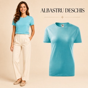 Tricou damă basic clasic din bumbac 100%, cambrat, 23 culori, XS - 2XL - Img 17