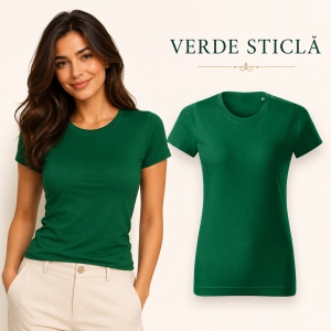 Tricou Damă Basic Free din Bumbac, Guler Rotund, Croială Cambrată, Fără Etichetă, 18 Culori, XS–2XL - Img 23