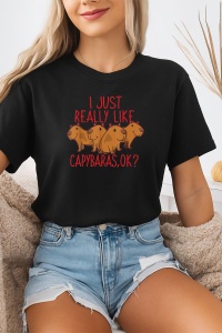 Tricou dama CapyBara - Doar imi place capybara, ok? - Img 2