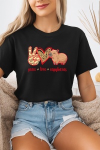 Tricou dama CapyBara - Peace, love capybara - Img 2