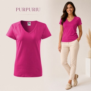 Tricou Damă cu Decolteu în V Malfini – Bumbac 95%, XS-3XL - Img 19