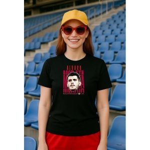 Tricou Dama cu fotbalistul Alvaro Borja Morata Martn-Atltico Madrid din bumbac 100% - Img 2