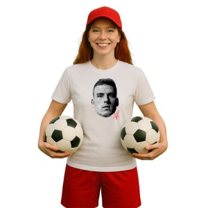 Tricou Dama cu fotbalistul Andriy Lunin-Real Madrid din bumbac 100% - Img 6