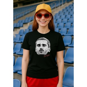 Tricou Dama cu fotbalistul Antoine Griezmann-Atletico Madrid din bumbac 100%