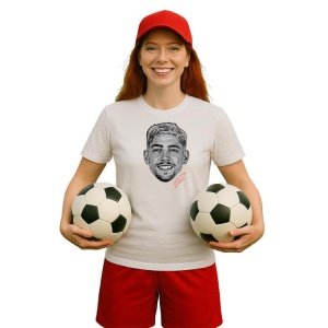 Tricou Dama cu fotbalistul Federico Valverde-Real Madrid din bumbac 100% - Img 6