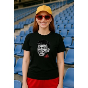 Tricou Dama cu fotbalistul Lamine Yamal-FC Barcelona din bumbac 100% - Img 2