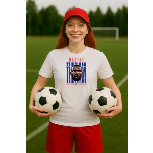 Tricou Dama cu fotbalistul Marcus Lilian Thuram-Ulien-Inter Milano din bumbac 100% - Img 3