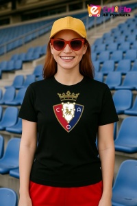 Tricou dama cu logo stema CA Osasuna Spania , din bumbac 100% - Img 5