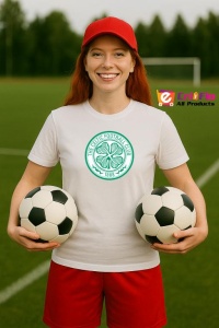 Tricou dama cu logo stema Celtic FC Scotia , din bumbac 100% - Img 8