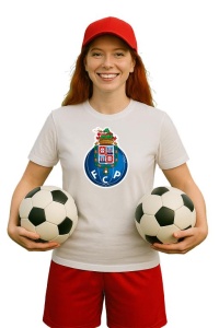 Tricou dama cu logo stema FC Porto Portugalia , din bumbac 100% - Img 3