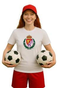Tricou dama cu logo stema Real Valladolid Spania , din bumbac 100% - Img 3
