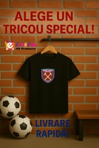 Tricou dama cu logo stema West Ham United FC Anglia , din bumbac 100% - Img 6