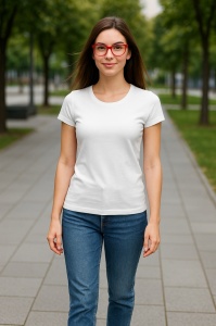 Tricou Dama decoltat, din bumbac 100% - Img 5