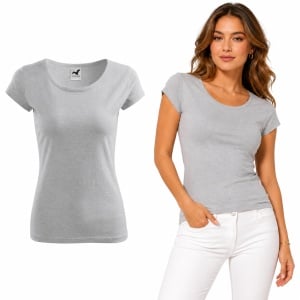 Tricou Damă din Bumbac 100% – Cambrat, Decolteu Rotund, Mâneci Scurte | 25 de Culori - Img 17