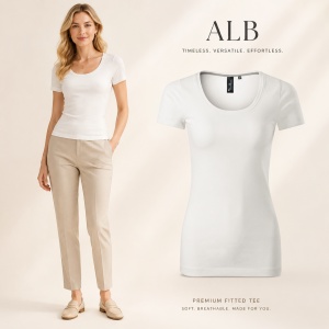 Tricou Damă Elastic cu Decolteu Adânc, Croială Slim Fit, 95% Bumbac, 5% Elastan, 10 Culori, XS–2XL - Img 14