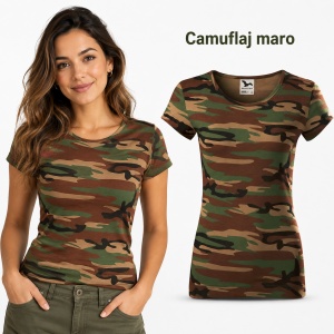 Tricou damă Malfini Camo Pure C22 – 100% bumbac, croială cambrată, imprimeu camuflaj - Img 13