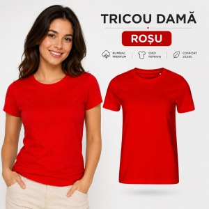 Tricou Damă Malfini Edge 814, 100% Bumbac, Guler Rotund, Croială Tubulară, 4 Culori, XS–4XL - Img 13