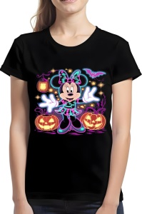 Tricou dama - NEON HAPPY MINNIE - minnie, fericire, neon, dama