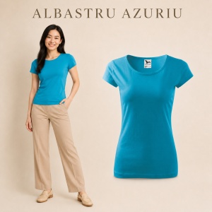 Tricou Damă Simplu cu Guler Rotund, Bumbac 100% – 30 Culori, XS–3XL - Img 25