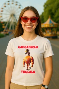 Tricou Dama Tralalero TraLaLa cu Ganganzelli Trulala Italian Brainrot Meme Humor - Img 5