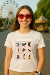 Tricou Dama Tralalero TraLaLa cu Italian Brainrot Characaters Meme Gen Z Funny Humor - Img 5