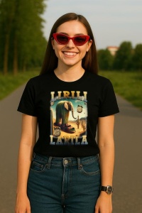 Tricou Dama Tralalero TraLaLa cu Lirili Larila Funny Italian Brainrot Meme Cactus Elephant - Img 4