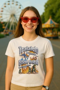 Tricou Dama Tralalero TraLaLa cu Tralalelo VS Brr Patapim Funny Italian Brainrot Meme Graphic - Img 5