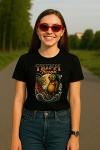 Tricou Dama Tralalero TraLaLa cu Trippi Troppi Italian Brainrot Meme cat fish or Bear fish - Img 4