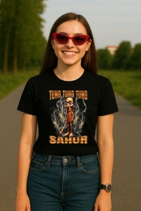Tricou Dama Tralalero TraLaLa cu Tung Tung Tung Sahur - Img 5