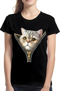 Tricou dama - Zipping Cat v9