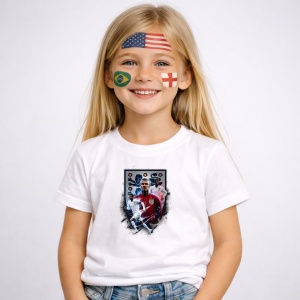 Tricou David Beckham World Cup Fifa 2026, din bumbac 100%, tricou alb, Copii | Dama | Barbat - Img 2