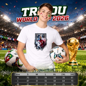 Tricou David Beckham World Cup Fifa 2026, din bumbac 100%, tricou alb, Copii | Dama | Barbat - Img 6