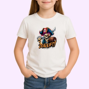 Tricou Deadlift Pirat Schelet, Copii | Dama | Barbat - Img 2
