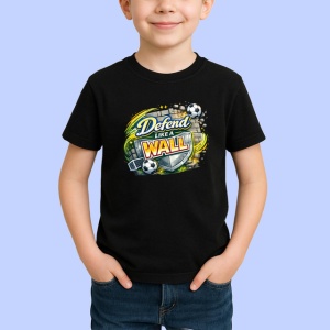 Tricou Defend Like A Wall Portar Fotbal V1, din bumbac 100%, tricou negru Copii | Dama | Barbat