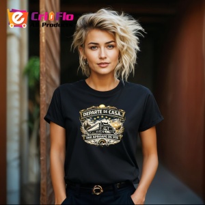 Tricou Departe De Casa Dar Aproape De Voi Camion, din bumbac 100%, tricou negru Dama | Barbat - Img 4