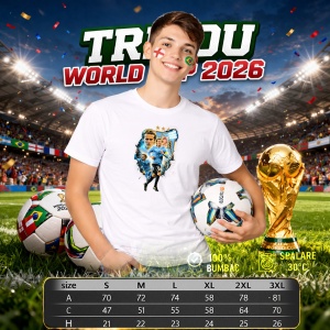 Tricou Diego Forlan Uruguay World Cup Fifa 2026, din bumbac 100%, tricou alb, Copii | Dama | Barbat - Img 6