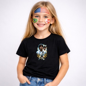 Tricou Diego Maradona Argentina World Cup Fifa 2026, din bumbac 100%, tricou negru, Copii | Dama | Barbat - Img 2