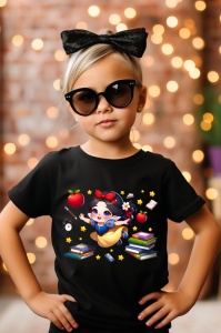 Tricou din bumbac 100% pentru copii, Alba ca Zapada, Back To School, scoala, educatie, basme, personaje - Img 6