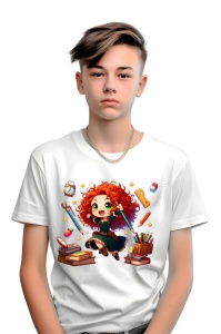 Tricou din bumbac 100% pentru copii, Merida, Back To School, scoala, educatie, curaj, personaje